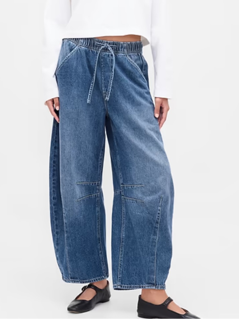 NEW GAP barrel horseshoe wide leg jeans